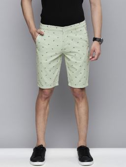 The Indian Garage Co - Men Green Slim Fit Printed Mid-Rise Shorts