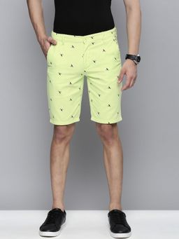 The Indian Garage Co - Men Green Slim Fit Printed Mid-Rise Shorts