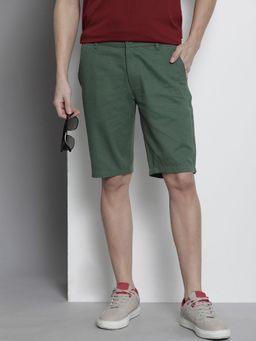 The Indian Garage Co - Men Green Slim Fit Solid Mid-Rise Shorts