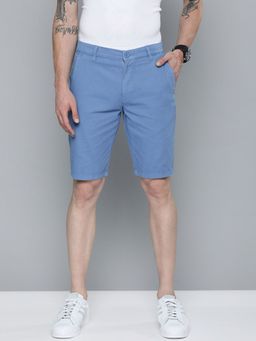 The Indian Garage Co - Men Blue Slim Fit Solid Mid-Rise Shorts