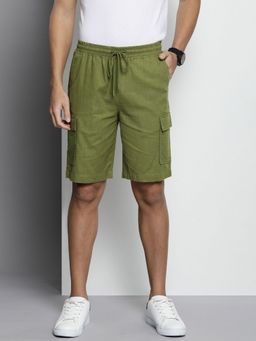 The Indian Garage Co - Men Green Slim Fit Solid Mid-Rise Shorts