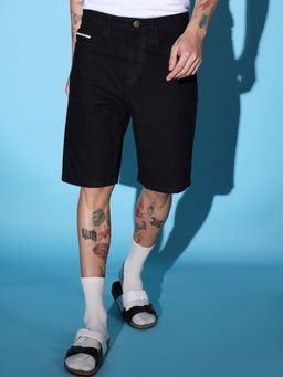 The Indian Garage Co - Men Black Regular Fit Solid Mid-Rise Shorts
