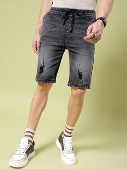 The Indian Garage Co - Men Black Slim Fit Solid Mid-Rise Shorts