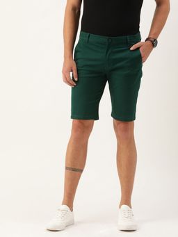 The Indian Garage Co - Men Green Slim Fit Solid Mid-Rise Shorts