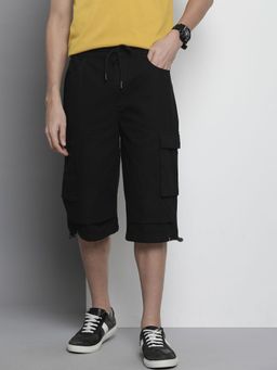 The Indian Garage Co - Men Black Relaxed Fit Solid Mid-Rise Shorts