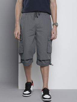 The Indian Garage Co - Men Grey Relaxed Fit Solid Mid-Rise Shorts