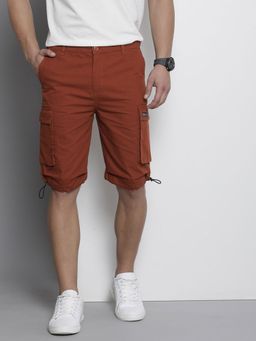 The Indian Garage Co - Men Orange Relaxed Fit Solid Mid-Rise Shorts