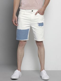 The Indian Garage Co - Men White Slim Fit Solid Mid-Rise Shorts
