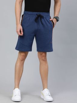 The Indian Garage Co - Men Blue Slim Fit Solid Mid-Rise Shorts