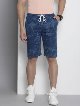 The Indian Garage Co - Men Blue Regular Fit Printed Mid-Rise Shorts