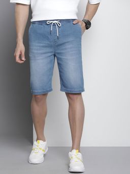 The Indian Garage Co - Men Blue Regular Fit Solid Mid-Rise Shorts