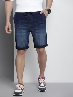 The Indian Garage Co - Men Blue Regular Fit Solid Mid-Rise Shorts