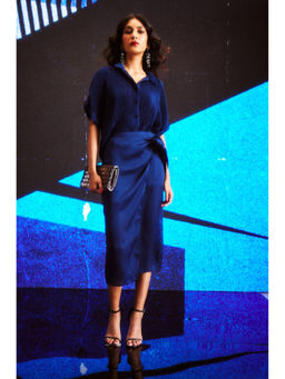 dash and dot - Navy Wrap Skirt