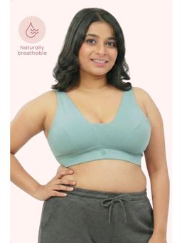 Zelena - Cotton Maternity Nursing Bra Wirefree Full Coverage Feeding Bra Mint