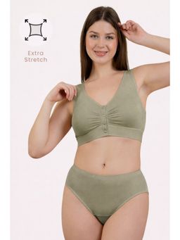 Zelena - Ruched Maternity and Nursing Bra Soft Modal Front-Open Feeding Bra Pista
