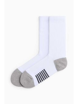 H&M - Men White 2-Pack Tennis Socks