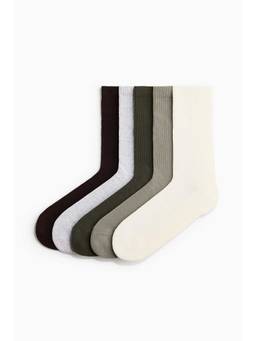 H&M - Men Green 5-Pack Socks With Lycra