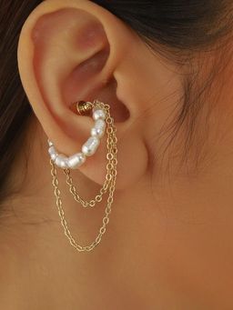 OOMPH - Women Non-Piercing Magnetic Delicate Design Pearl Hoop Earrings