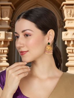 OOMPH - Women Multi-Color Elephant Design Drop Earrings