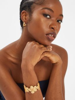 Accessorize London - Women Gold Statement Flower Cuff