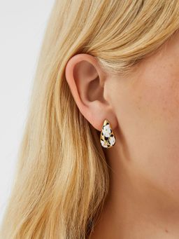 Accessorize London - Women Multi-Color Painted Floral Curve Stud Earrings