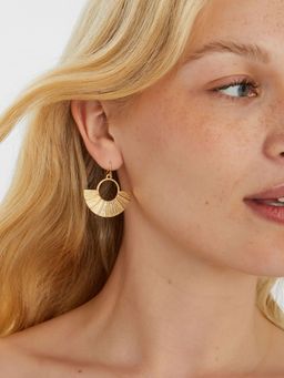 Accessorize London - Women Gold Fan Drop Earrings
