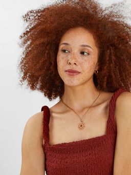 Accessorize London - Women Sunshine Cord Maroon Stone Necklace
