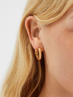 Accessorize London - Women Gold Swirl Hoop Earrings