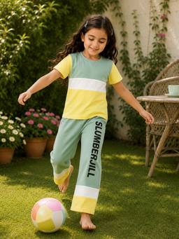 Slumber Jill - Kids Lime Lullaby Slumber Cotton Co-Ord Set