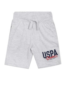 U.S. POLO ASSN. - Boys Light Grey Mid Rise Heathered Shorts