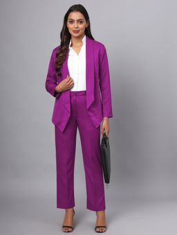 BRINNS - Purple Plus Size BRINNS Shawl Collar Blazer with Trouser Formal Suit (Set of 2)