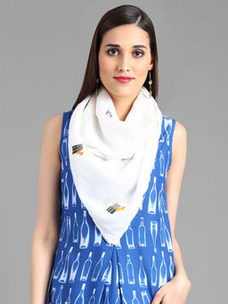 W - White Solid Scarf