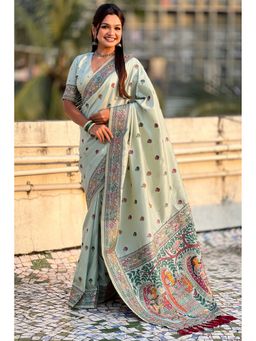 SGF11 - Sky Blue Kanjivaram Saree with Unstitched Blouse