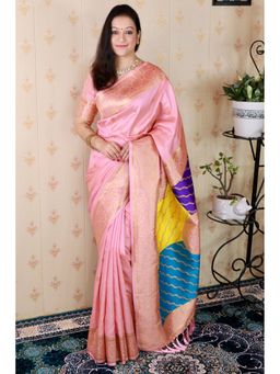 SGF11 - Light Pink Kanjivaram Saree with Unstitched Blouse