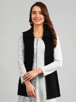 Aurelia - Black Shirt Collar Sweater