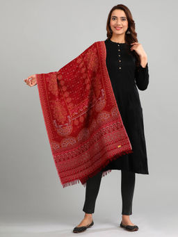 Aurelia - Red Yarn-Dyed Shawl