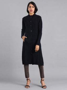 W - Navy Blue Long Cardigan