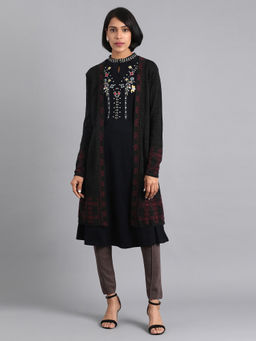 W - Dark Grey Knitted Cardigan