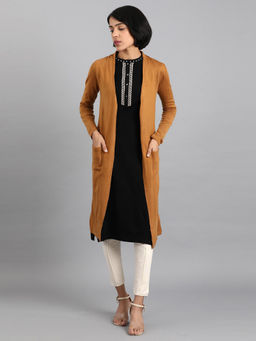 W - Mustard Longline Cardigan