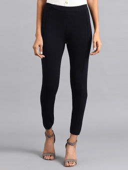 W - Black Woolen Leggings