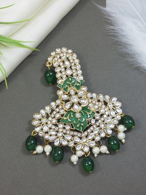 Gold Plated Traditional Kundan Safa Kalangi Brooch for Groom/Men/Dulha Pagadi