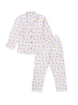 KOALA KIDZ - White Printed Shirt and Pyjama