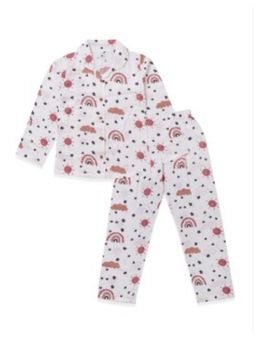 KOALA KIDZ - White Printed Shirt and Pyjama