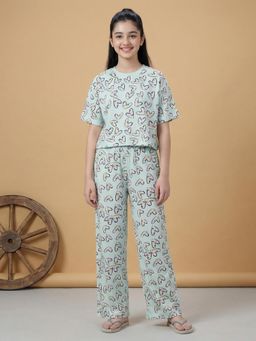 Lil Tomatoes - Green Printed T-Shirt and Pyjama