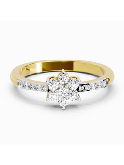 Sparkles - Lab Grown Diamond 0.33 Ct Flower Ring for Women 14K Yellow Gold Diamonds
