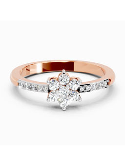 Sparkles - Lab Grown Diamond 0.33 Ct Flower Ring for Women 14K Rose Gold Diamonds