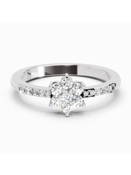 Sparkles - Lab Grown Diamond 0.33 Ct Flower Ring for Women 14K Silver Diamonds