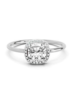 Sparkles - Lab Grown Diamond 1.37 Ct Cushion Halo Ring for Women 14K Silver