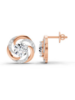 Sparkles - Lab Grown Diamond 1.76 Carat Round Swirl Earrings for Women 14K Rose Gold