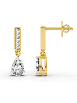 Sparkles - Lab Grown Diamond 1.3 Carat Pear Drop Earrings for Women 14K Yellow Gold